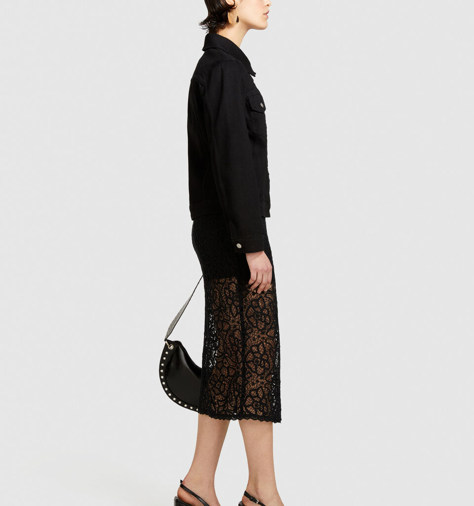 Slim fit denim jacket - women's jackets - Black | Sisley image number 2